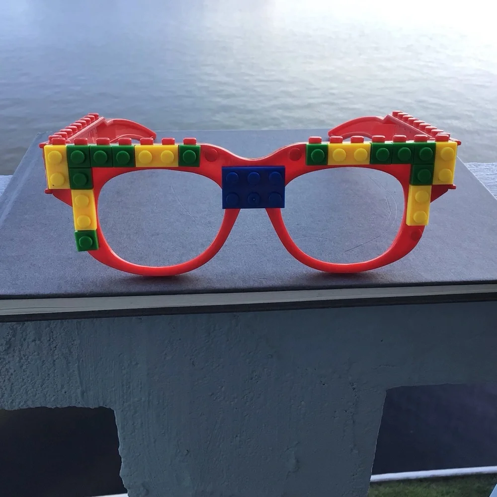 Lego Style Red Building Block Style Kids Toy Glasses